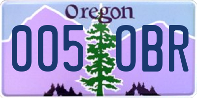 OR license plate 005OBR