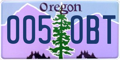 OR license plate 005OBT