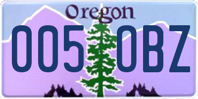 OR license plate 005OBZ