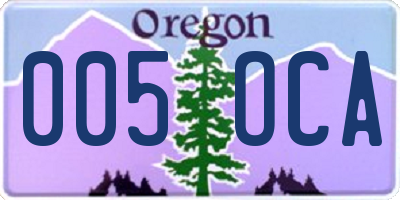 OR license plate 005OCA