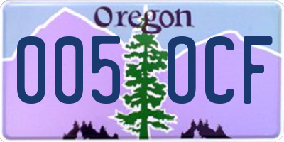 OR license plate 005OCF