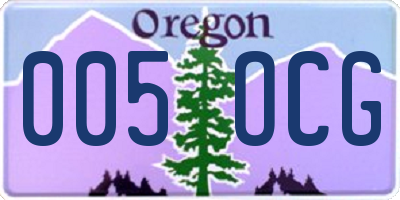 OR license plate 005OCG