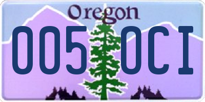 OR license plate 005OCI
