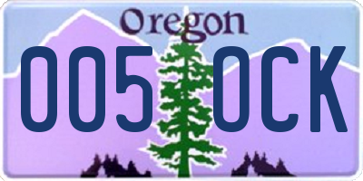 OR license plate 005OCK