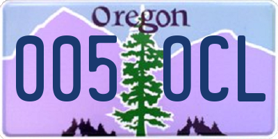 OR license plate 005OCL