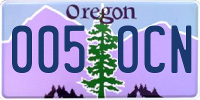 OR license plate 005OCN