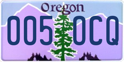 OR license plate 005OCQ