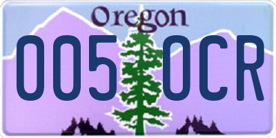 OR license plate 005OCR