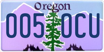 OR license plate 005OCU