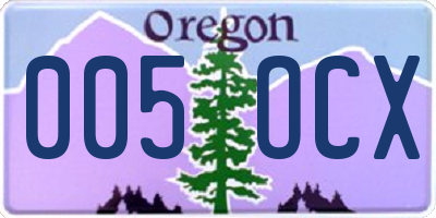 OR license plate 005OCX