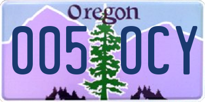 OR license plate 005OCY