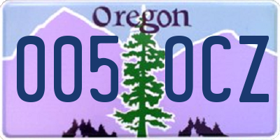 OR license plate 005OCZ