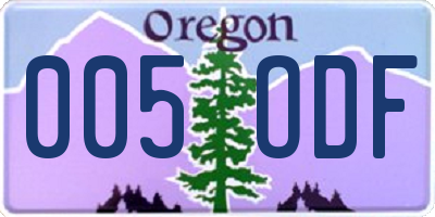 OR license plate 005ODF