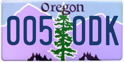 OR license plate 005ODK