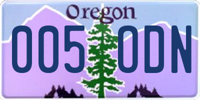 OR license plate 005ODN