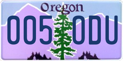 OR license plate 005ODU