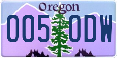 OR license plate 005ODW