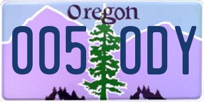 OR license plate 005ODY