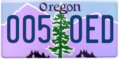 OR license plate 005OED