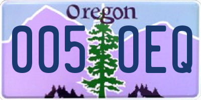 OR license plate 005OEQ