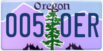 OR license plate 005OER