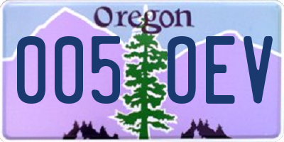 OR license plate 005OEV