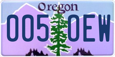 OR license plate 005OEW