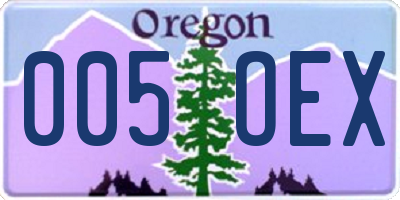 OR license plate 005OEX