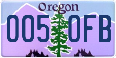 OR license plate 005OFB