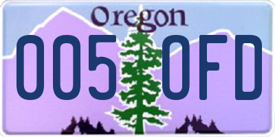 OR license plate 005OFD