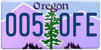 OR license plate 005OFE
