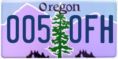 OR license plate 005OFH