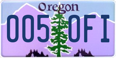 OR license plate 005OFI