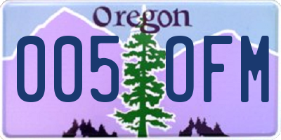 OR license plate 005OFM