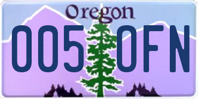 OR license plate 005OFN