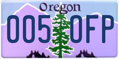 OR license plate 005OFP
