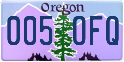OR license plate 005OFQ