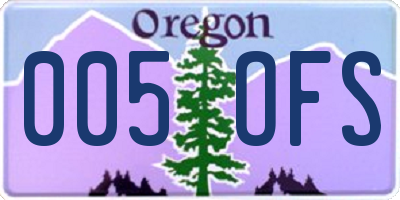 OR license plate 005OFS