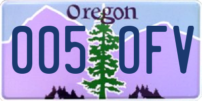 OR license plate 005OFV