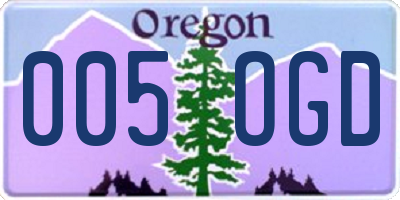 OR license plate 005OGD