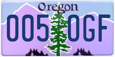 OR license plate 005OGF