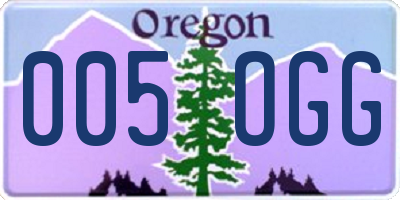 OR license plate 005OGG