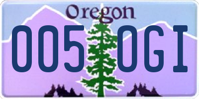 OR license plate 005OGI
