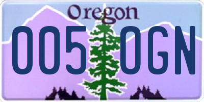 OR license plate 005OGN