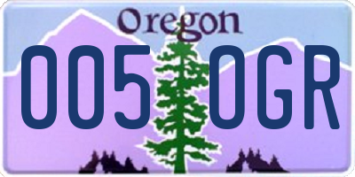 OR license plate 005OGR