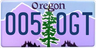 OR license plate 005OGT