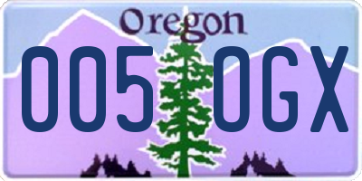 OR license plate 005OGX