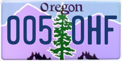 OR license plate 005OHF