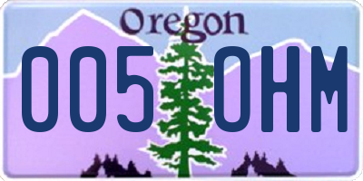 OR license plate 005OHM