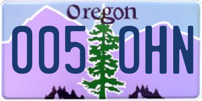 OR license plate 005OHN